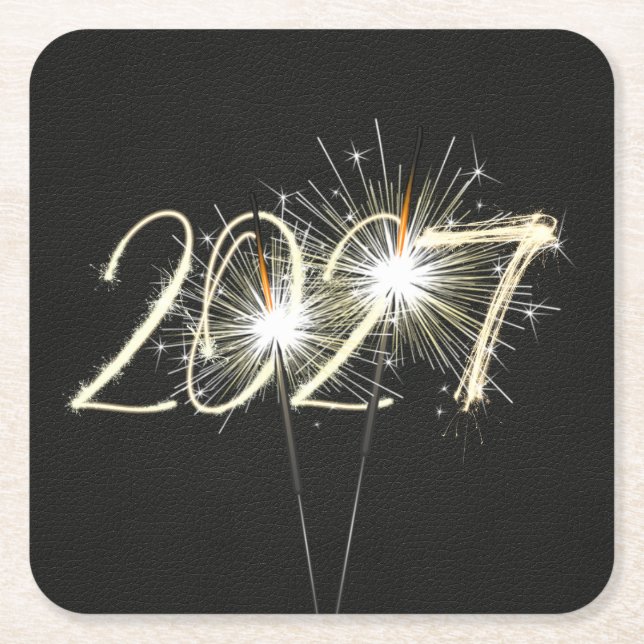 Neue Jahre 2026 Party-Sparkler Rechteckiger Pappuntersetzer (Vorderseite)