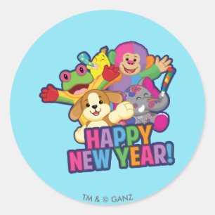 Neue Jahre Ballons Runder Aufkleber
