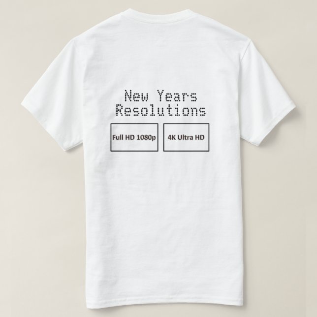 Neue Jahre der Beschlüsse-HD 2 mit Seiten versehen T-Shirt (Design Rückseite)