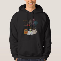 Neue Jahre Feuerwerke und Katzen Elegante Feier