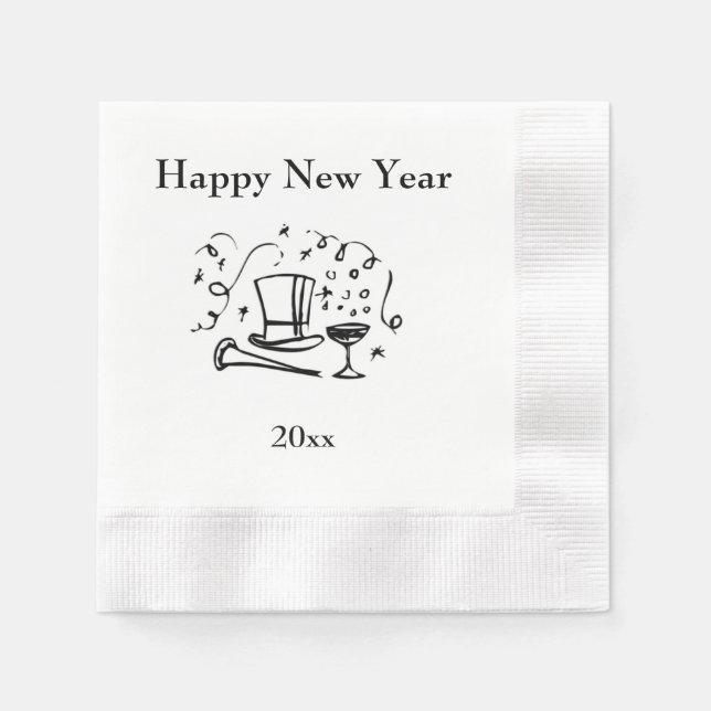 Neue Jahre Glück im neuen Jahr mit dem Jahr Serviette (Vorderseite)