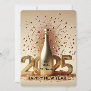 Neue Jahre Goldene Wünsche Feiertagskarte