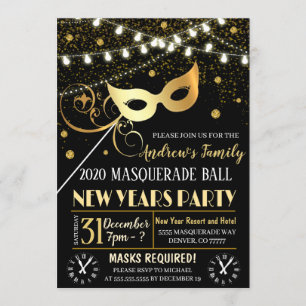 Neue Jahre Masquerade-Party Einladung