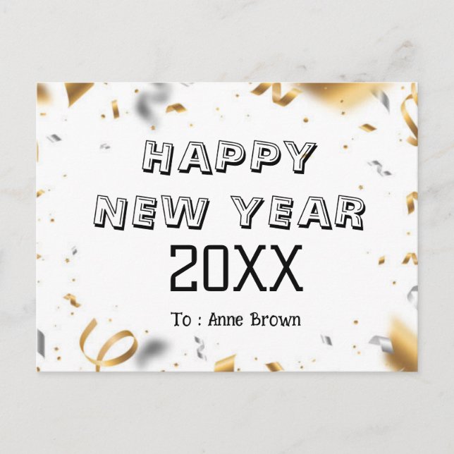 Neue Jahre Postkarte (Vorderseite)