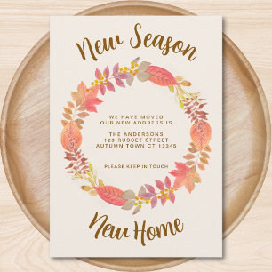 Neue Jahreszeit Neue Zuhause fallen Ankündigung