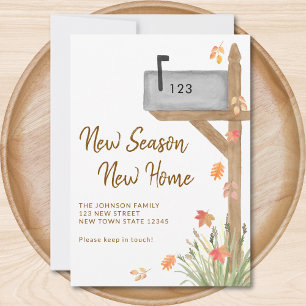 Neue Jahreszeit Neue Zuhause Herbst Herbst Mailbox Ankündigung