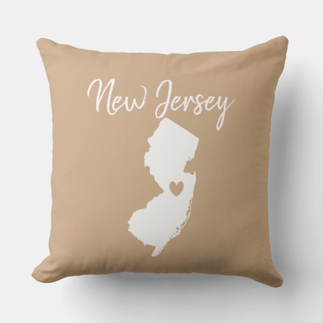 Neue    Jerseystate Karte Liebe Zuhause Throw Kiss Kissen (Vorderseite)