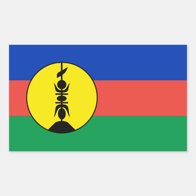 neue Kaledonia-Flagge Rechteckiger Aufkleber (Vorderseite)