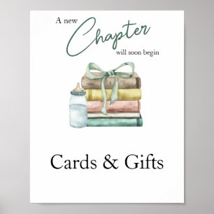 Neue Kapitel Baby Shower Karten und Geschenke Poster
