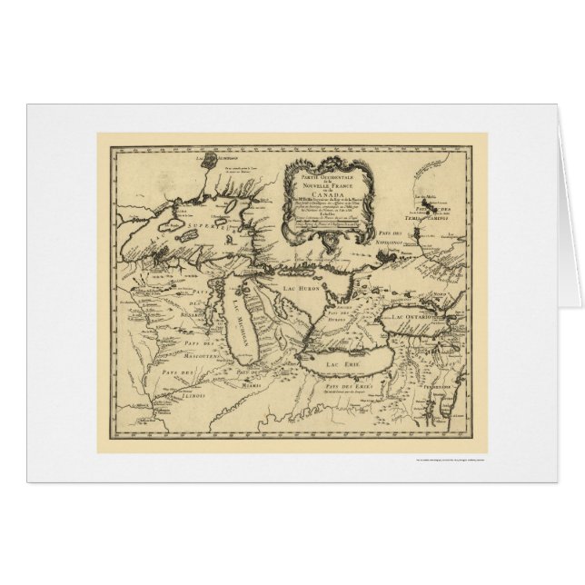 Neue Karte 1755 Frankreichs Kanada (Vorderseite (Horizontal))