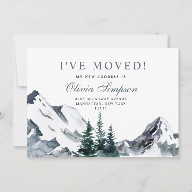 Neue Karte der Woods Moving Announcement Card (Vorderseite)
