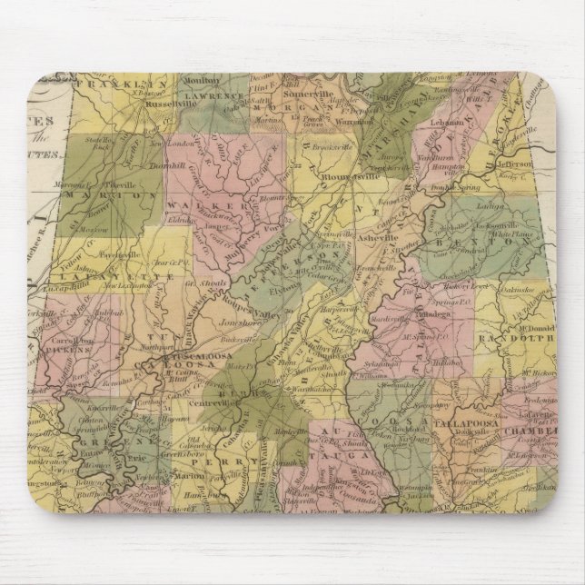 Neue Karte von Alabama 2 Mousepad (Vorne)