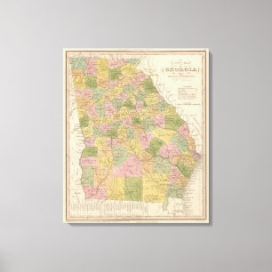 Neue Karte von Georgia Leinwanddruck
