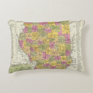 Neue Karte von Illinois Zierkissen