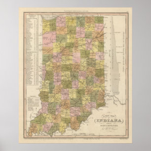 Neue Karte von Indiana Poster