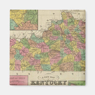 Neue Karte von Kentucky Magnet