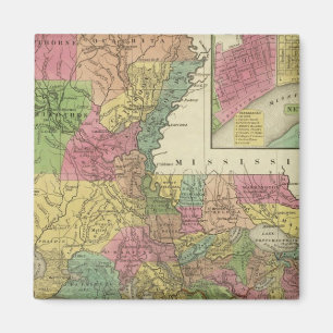 Neue Karte von Louisiana 2 Magnet