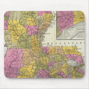 Neue Karte von Louisiana 3 Mousepad