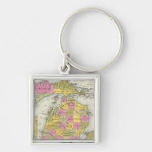 Neue Karte von Michigan 2 Schlüsselanhänger