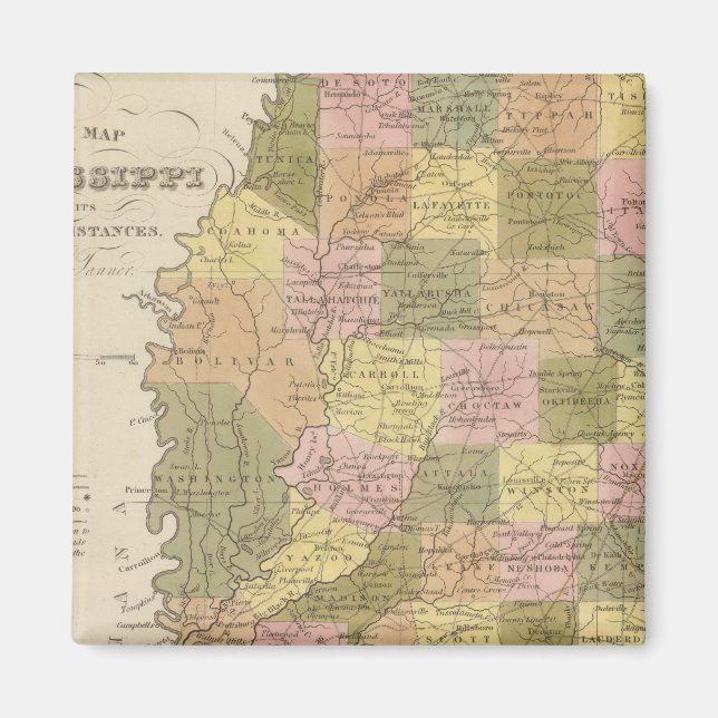 Neue Karte von Mississippi Magnet (Vorne)