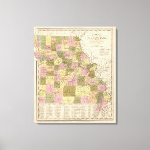 Neue Karte von Missouri Leinwanddruck