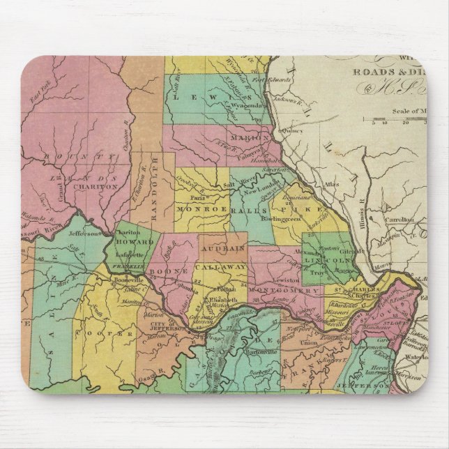 Neue Karte von Missouri Mousepad (Vorne)