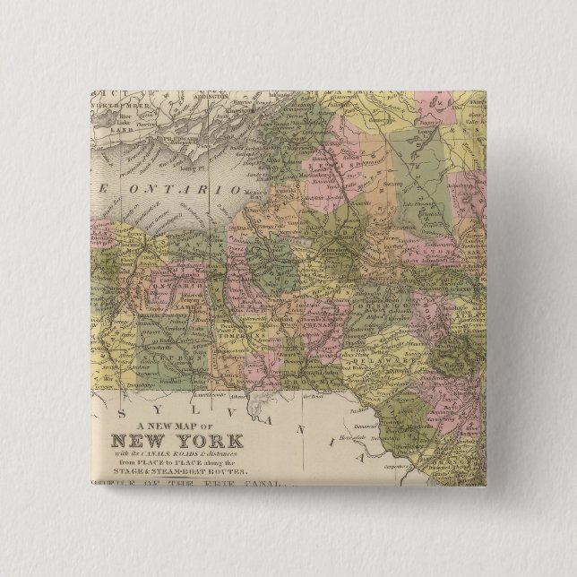 Neue Karte von New York Button (Vorderseite)