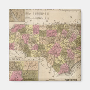 Neue Karte von North Carolina Magnet