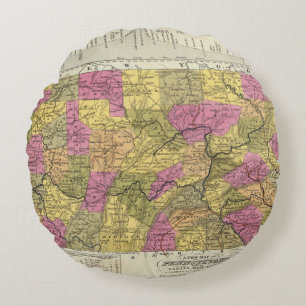 Neue Karte von Pennsylvania 2 Rundes Kissen