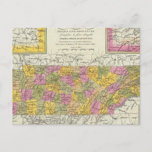 Neue Karte von Tennessee (Vorderseite)