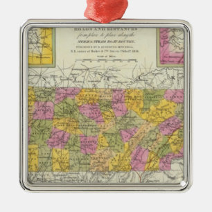 Neue Karte von Tennessee Ornament Aus Metall