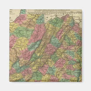 Neue Karte von Virginia 2 Magnet