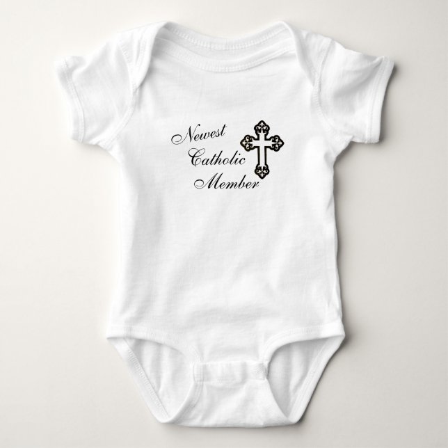 Neue katholische Mitgliedsbaby-Ausstattung Baby Strampler (Vorderseite)