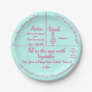 Neue Kontrolle für Blau und Rosa Pappteller