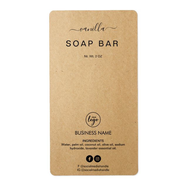 Neue Labels für Minimalistische Seife-Bar (Vorne)