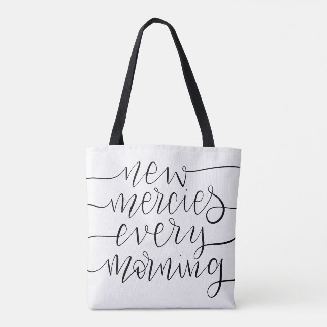 Neue Leistung jeden Morgen - Christliche Schrift Tasche (Rückseite)