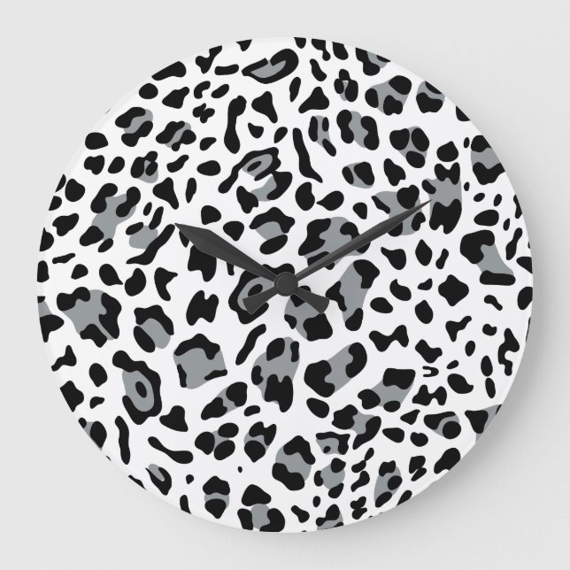 Neue Leopard-Textur 4 Große Wanduhr (Vorderseite)