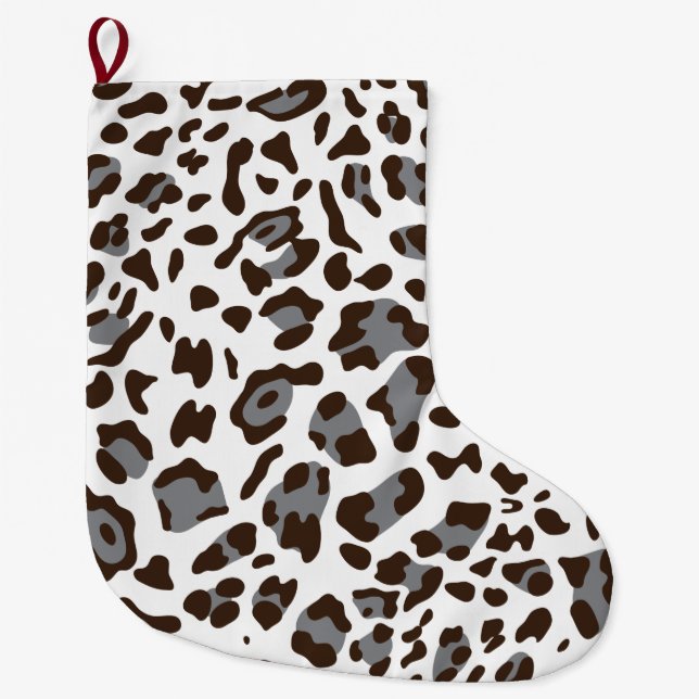 Neue Leopard-Textur 7 Großer Weihnachtsstrumpf (Vorderseite)