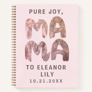 Neue Mama Whimsical Pastellrosa Neugeborenen-Anden Notizbuch
