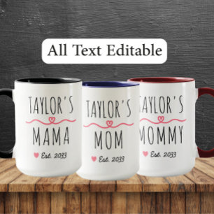 Neue Mami mit individuellem Namen, Titel & geschät Tasse