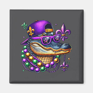 Neue Männer Mardi Gras Alligator Karneval Festival Magnet