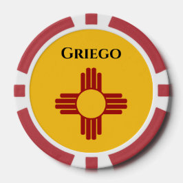 Neue mexikanische Flagge mit Zia-Symbol Pokerchips