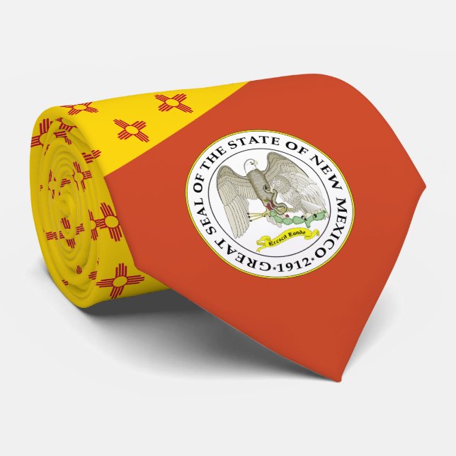 Neue mexikanische Flagge & Siegel, Flagge New Mexi Krawatte (Gerollt)
