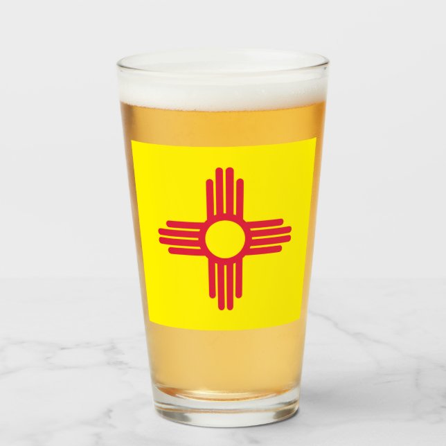 Neue Mexiko-Flagge Glas (Vorne (Gefüllt))