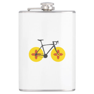 Neue Mexiko-Flagge Radfahren Flachmann