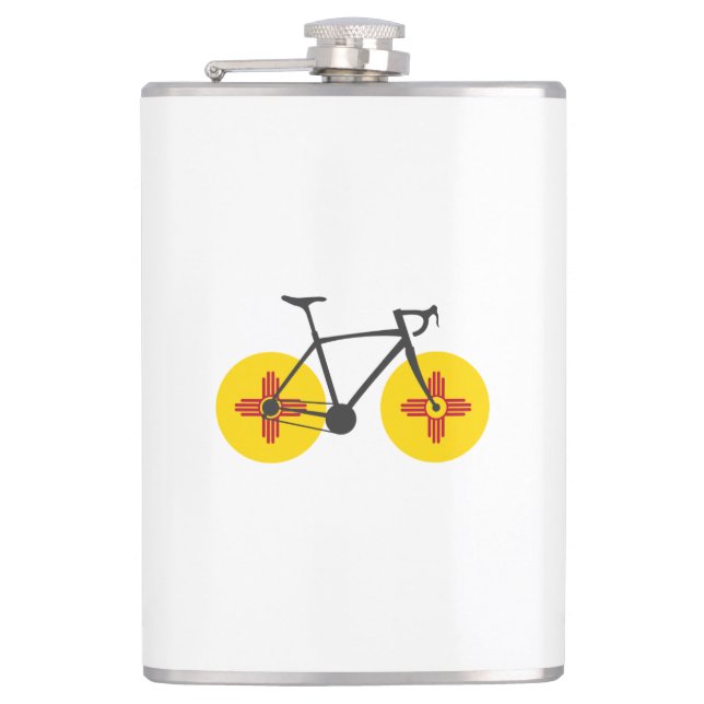 Neue Mexiko-Flagge Radfahren Flachmann (Vorderseite)