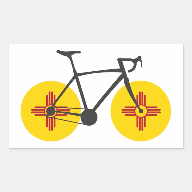 Neue Mexiko-Flagge Radfahren Rechteckiger Aufkleber (Vorderseite)