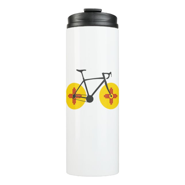 Neue Mexiko-Flagge Radfahren Thermosbecher (Vorderseite)