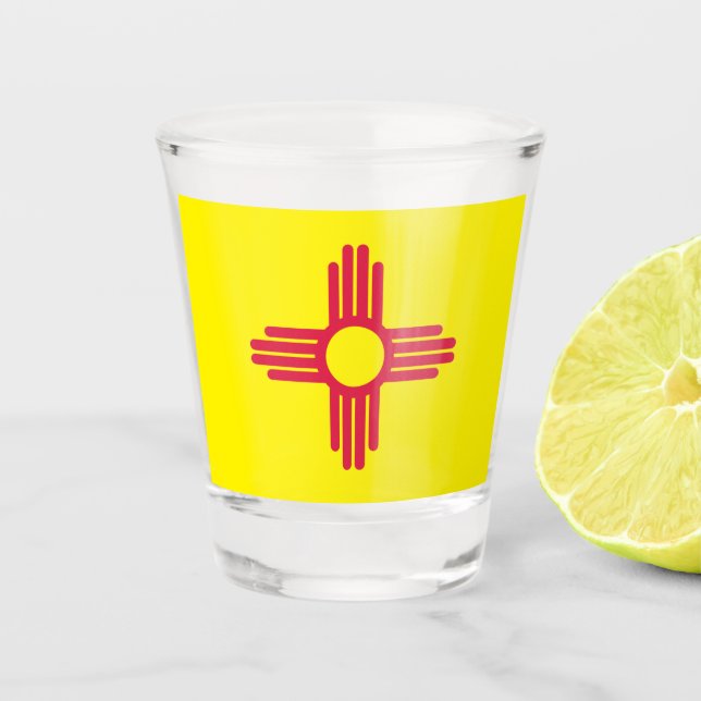 Neue Mexiko-Flagge Schnapsglas (Vorderseite)