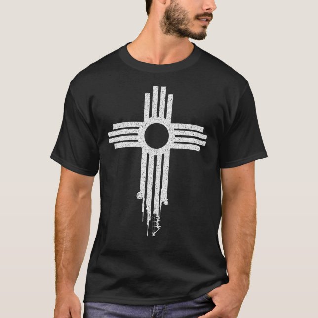 Neue Mexiko-Zia-Symbol Jagd und Fischerei Grafik  T-Shirt (Vorderseite)